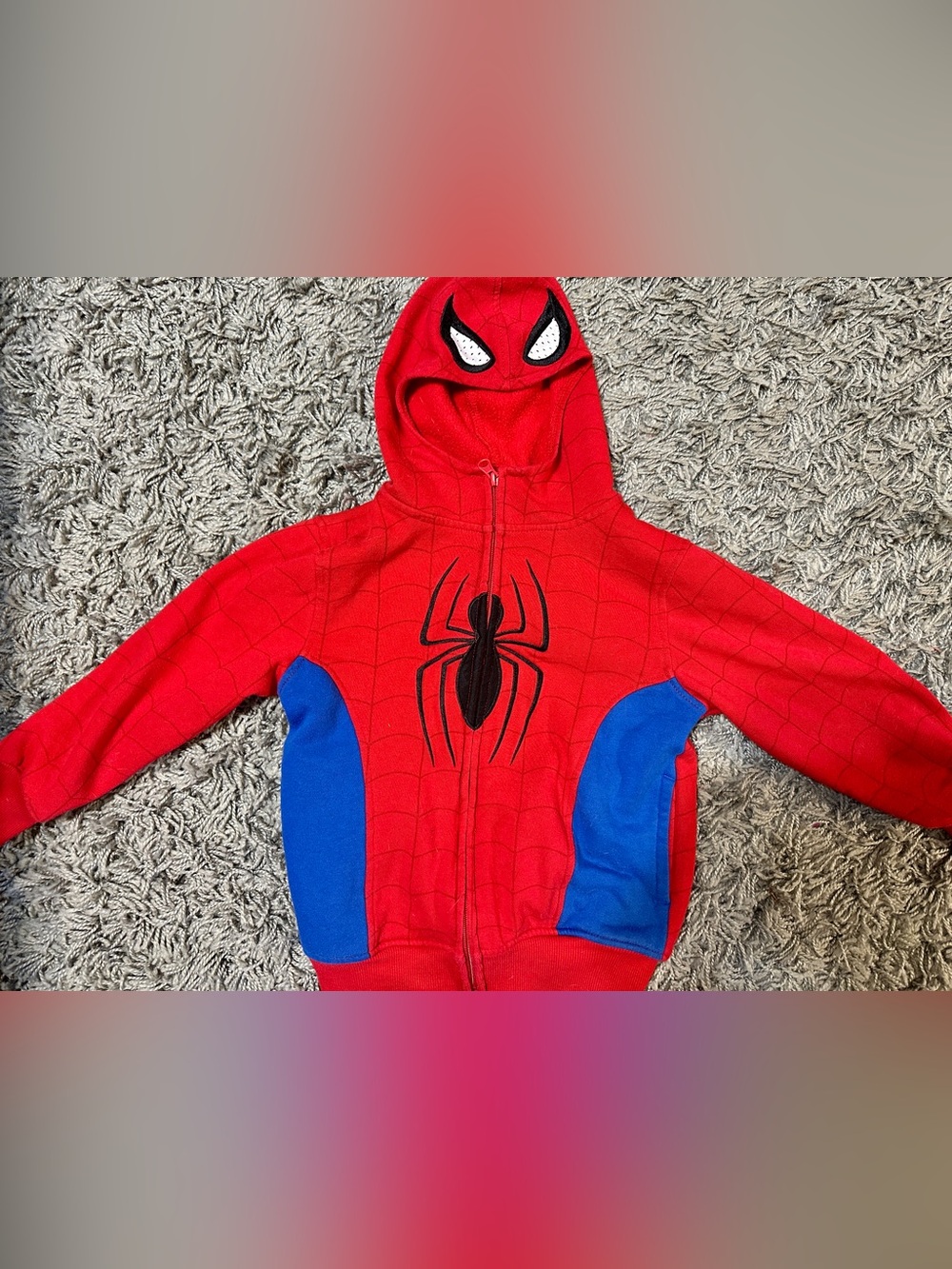 Spiderman Red and Blue Zip-Up Hoodie